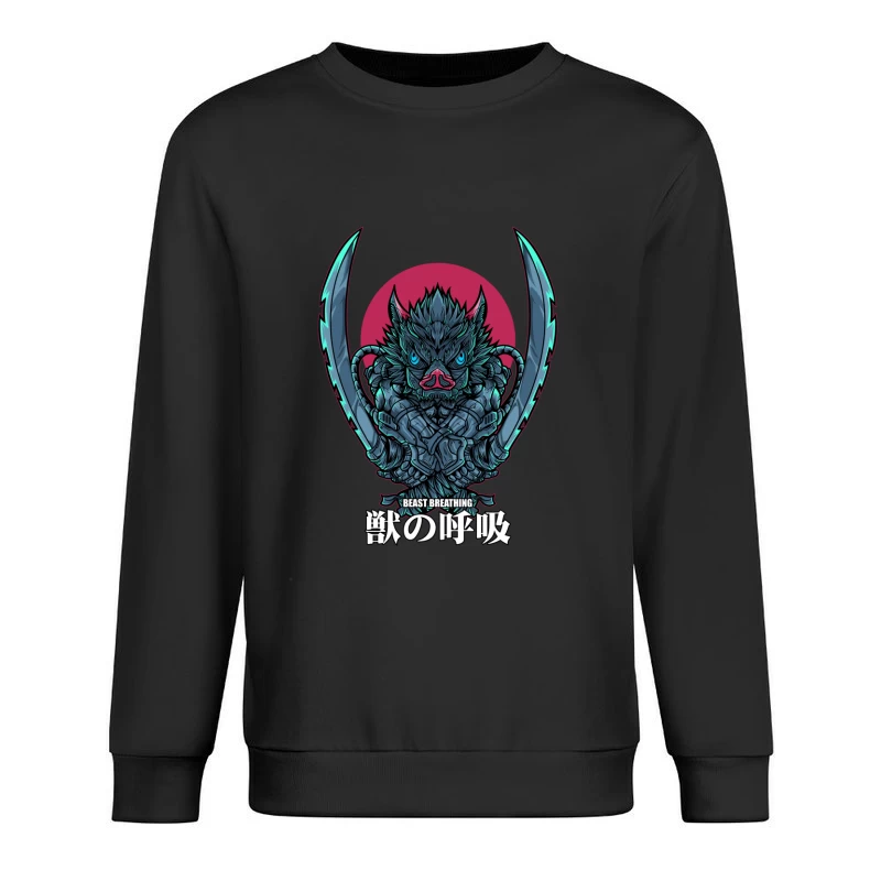 Beast Breathing Character Illustration Male Pullover Sweatshirt