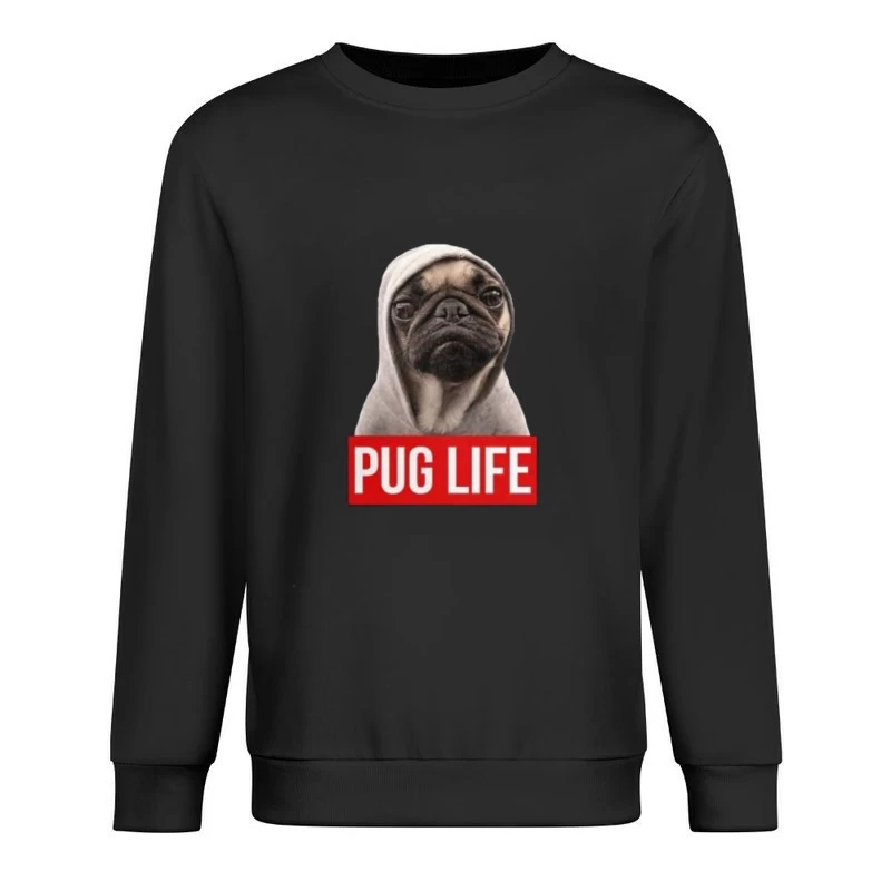 Pug avec sweat à capuche: Vie de Pug Homme Sweat-shirt à enfiler