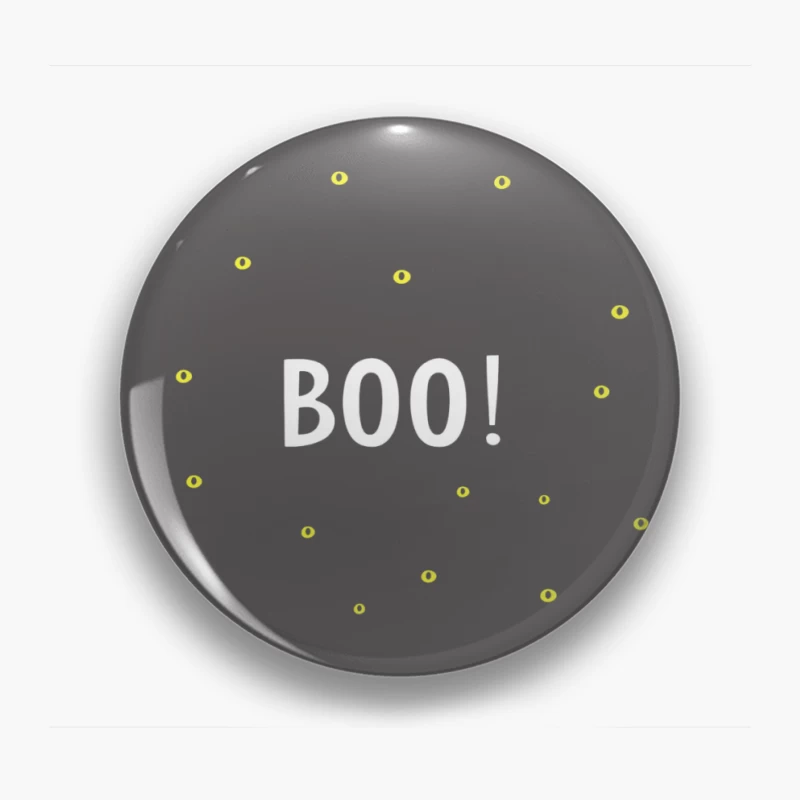 Spooky Halloween "Boo!" Text with Stars Pin