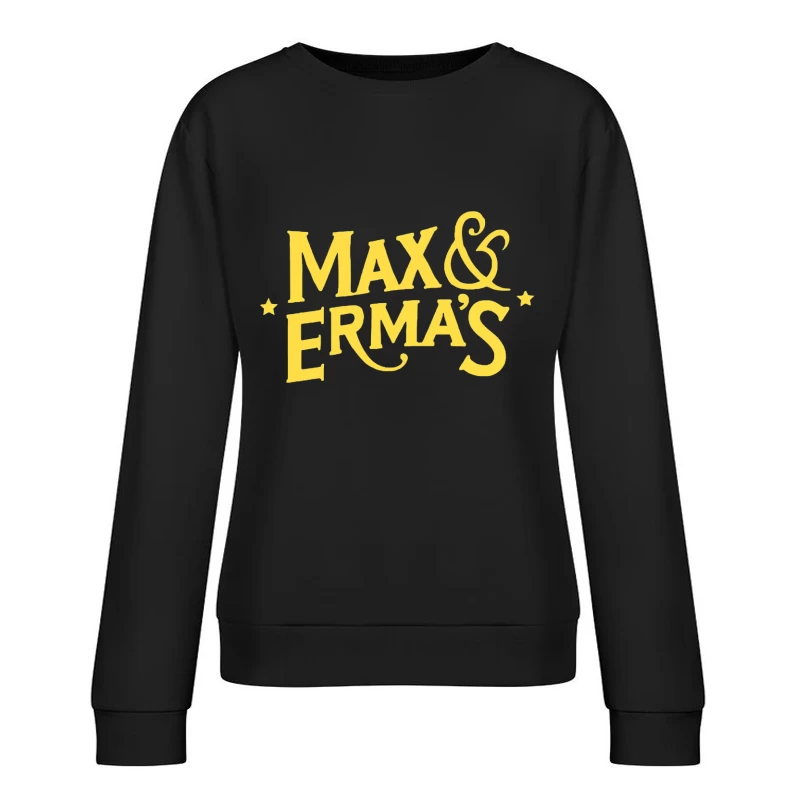 Max & Erma's Yellow Typography Logo Design Female Pullover Sweatshirt