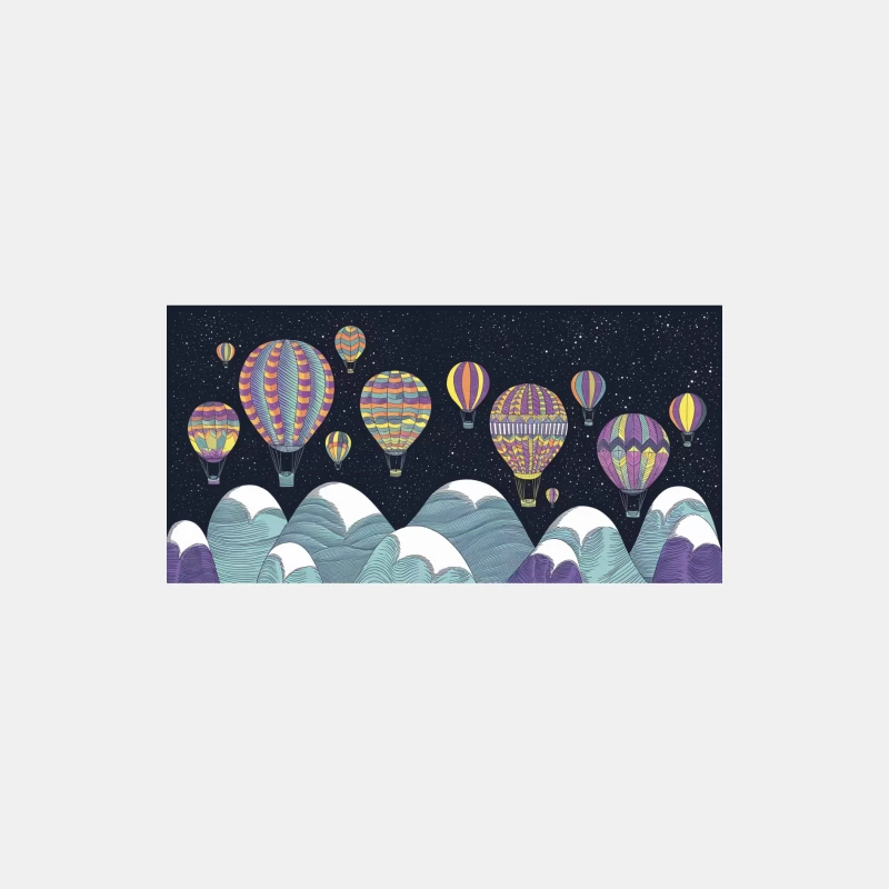 Whimsical Hot Air Balloon Adventure Under Starry Night Sky Male Tank Top