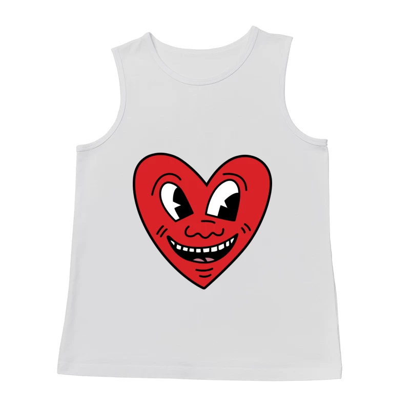 Lächelndes Herzgesicht Illustration Herren Tanktops