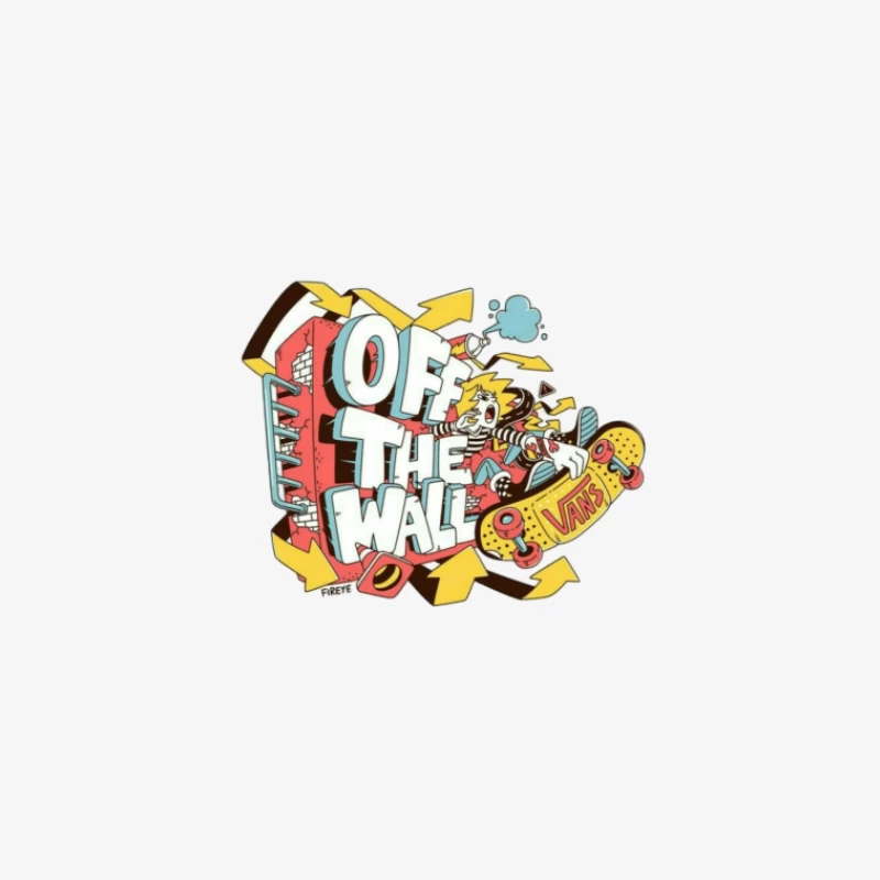 Vans Off The Wall Skateboard Design Herren Langarm T-Shirt