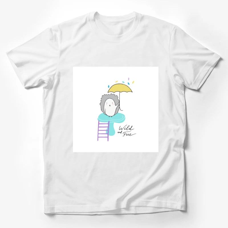 Hérisson mignon avec parapluie Homme T-Shirt