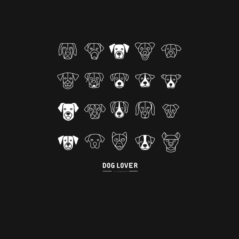 Diverse Dog Breed Sketches: A Canine Face Collection Male Long Sleeve T-Shirt