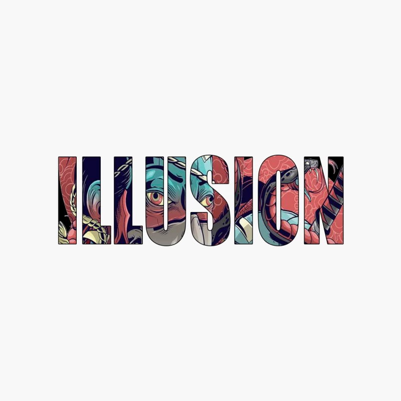 Colorful Artistic Illusion Design Cotton Tote Bag