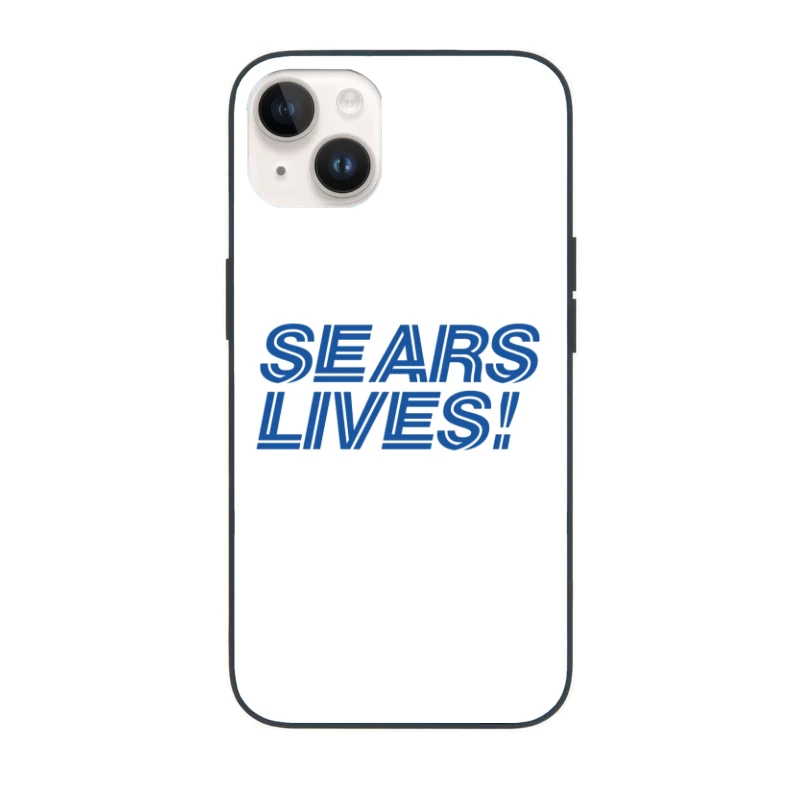 Sears Lives! Blue Text Logo Design iPhone Case