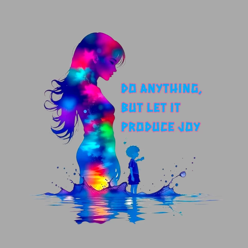 Colorful Silhouette of Joy Male Pullover Hoodie
