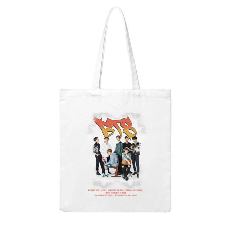 BTS: Popular K-Pop Boy Band from South Korea Cotton Tote Bag