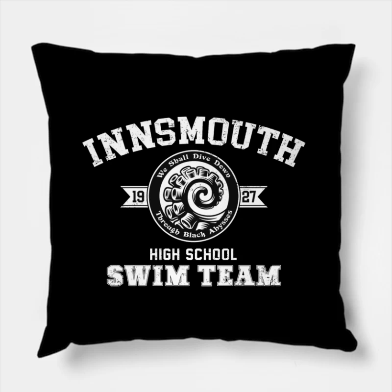 Vintage 1927 High School Swimming and Dive Team Logo Throw Pillow