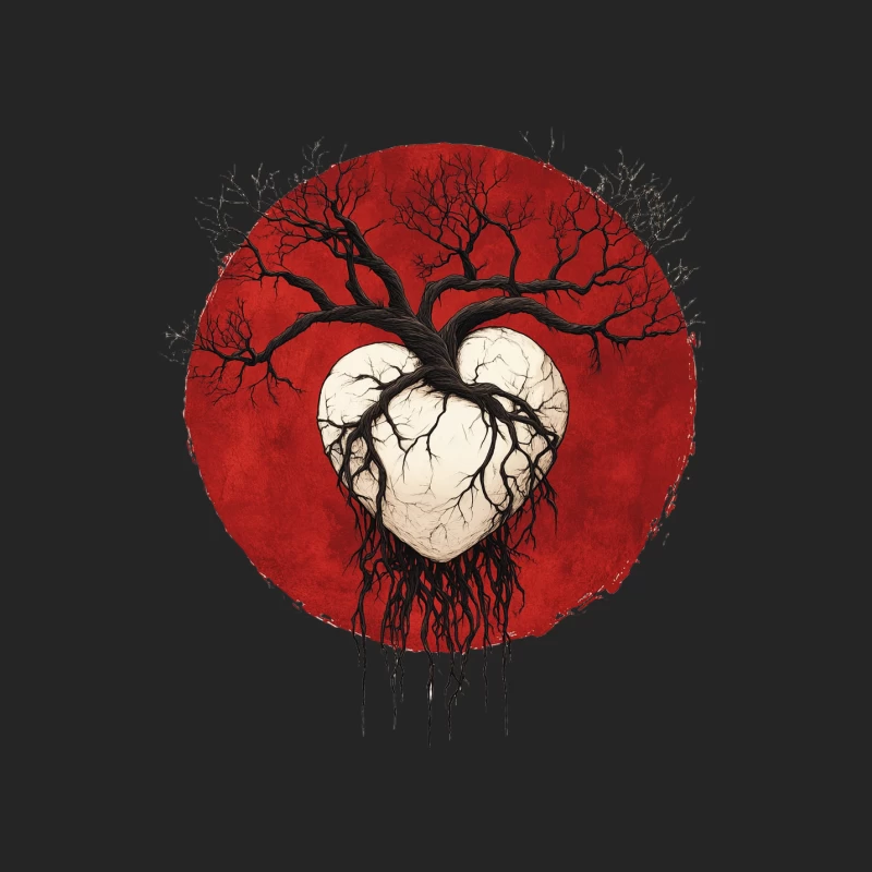Dark Tree Heart against Blood Moon Female Pullover Sweatshirt