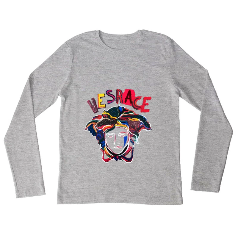 Buntes Medusa-Design und Kunst Damen Langarm T-Shirt
