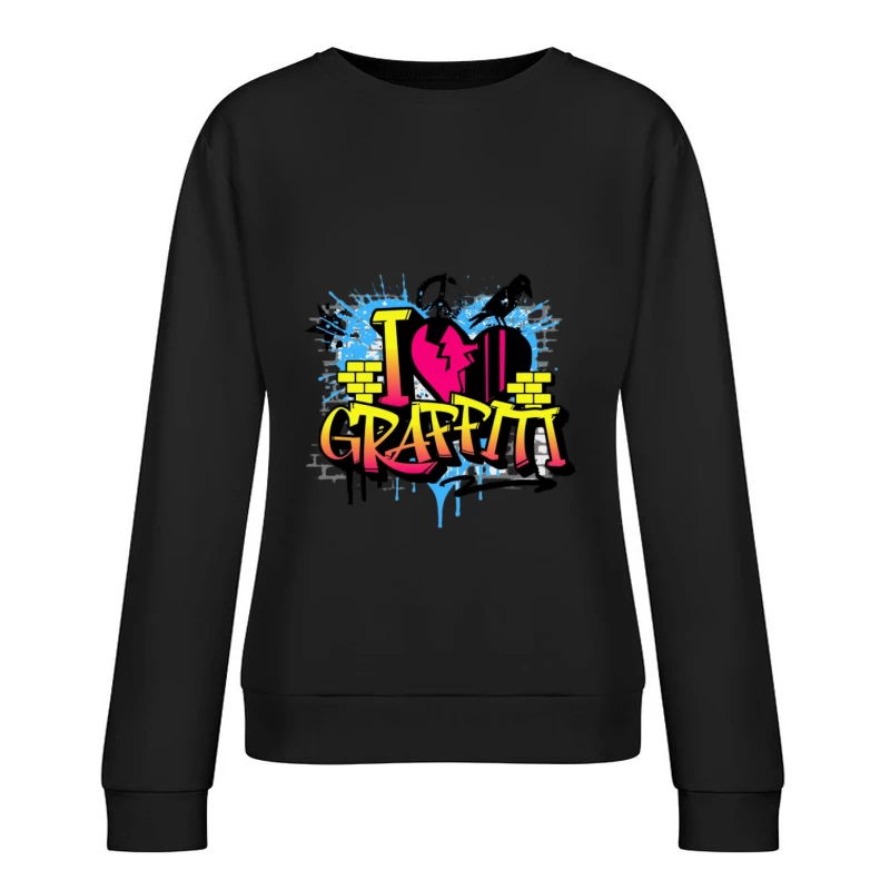 Ich liebe Graffiti Design Damen Pullover Sweatshirt