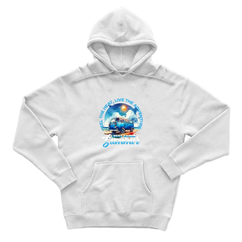 Aventure estivale avec van bleu Homme Sweat à capuche