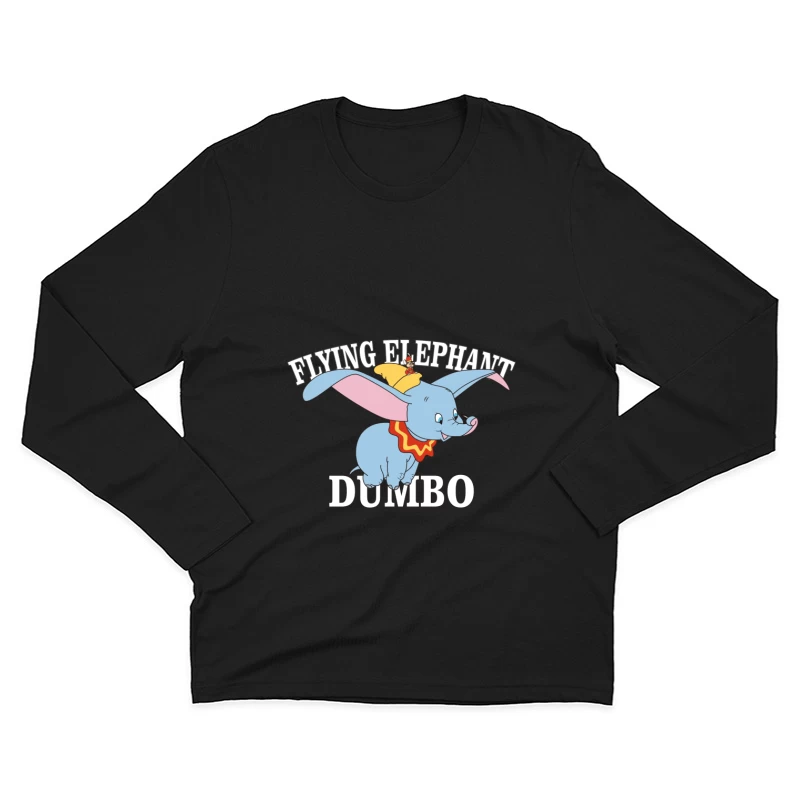 Fliegender Elefant Dumbo Design Herren Langarm T-Shirt
