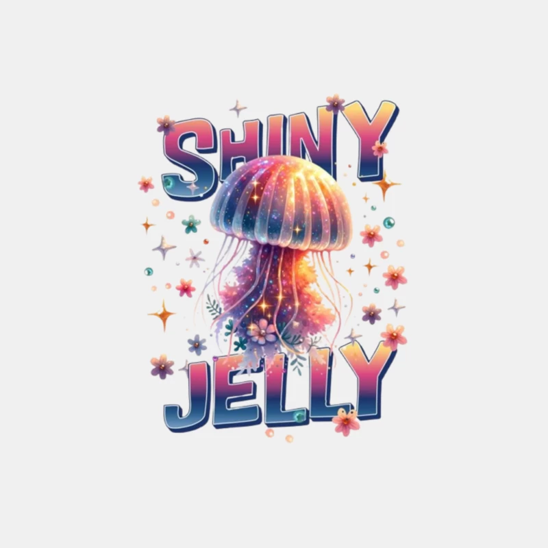 Shiny Jelly: Whimsical Watercolor Jellyfish Typography Art Male Tank Top