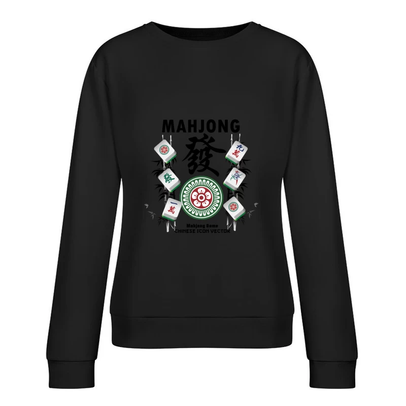 Mahjong Spielsteine und Muster Damen Pullover Sweatshirt