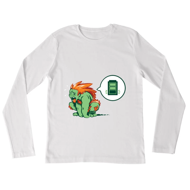 Créature fatiguée avec batterie faible Femme Manches Longues T-Shirt