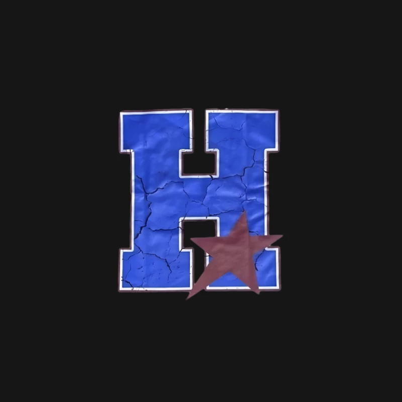 Lettre H bleue avec étoile rouge Homme T-Shirt
