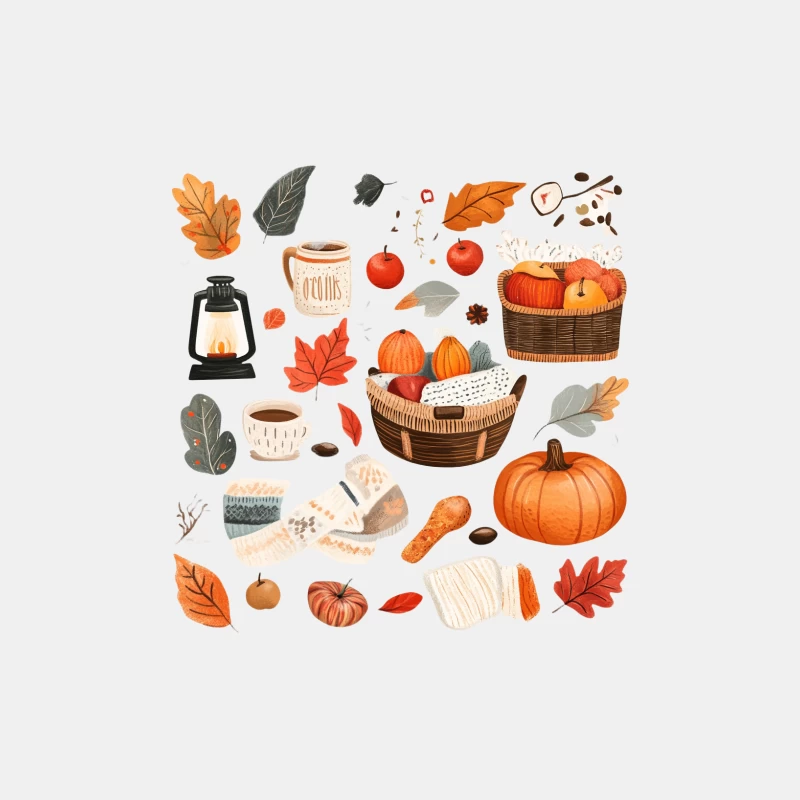 Cozy Autumn Harvest: Pumpkins, Leaves, and Coffee Male Tank Top