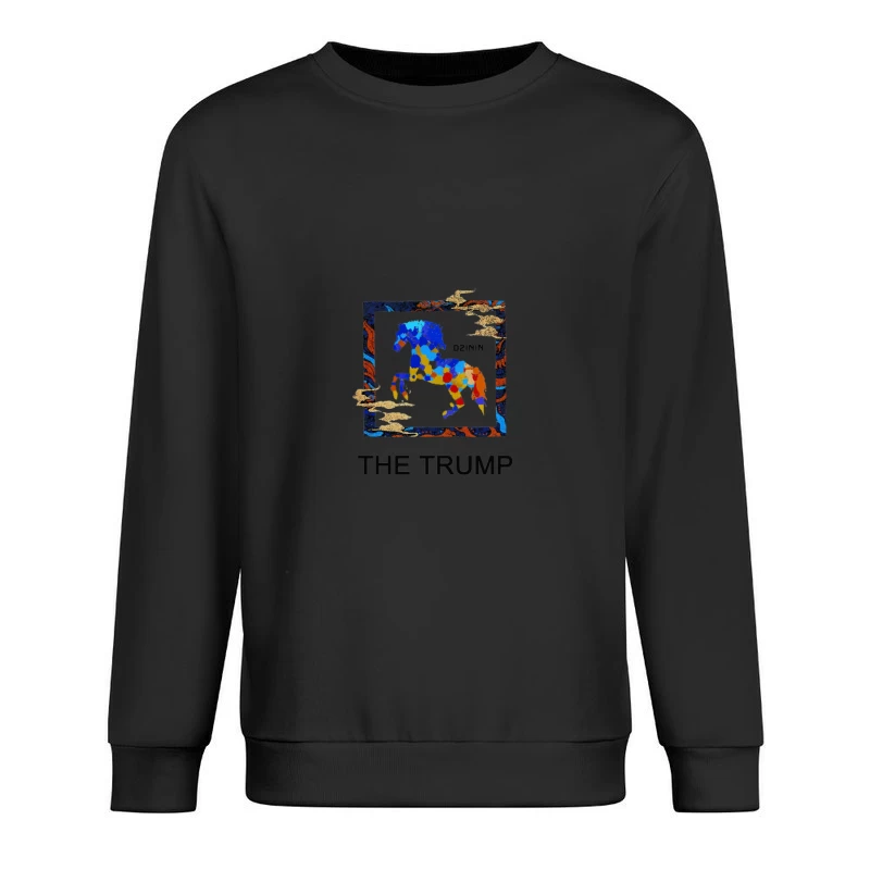 Buntes Pferd im Rahmen Herren Pullover Sweatshirt