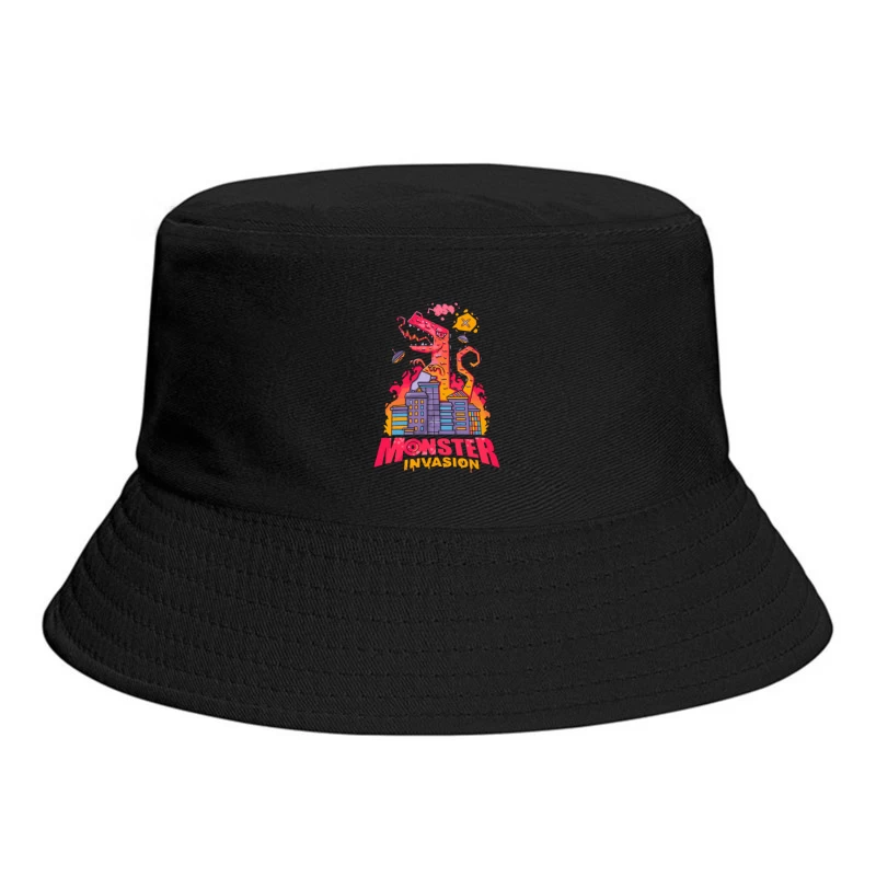 Monster Invasion: A Colorful Cartoon Illustration Bucket Hat