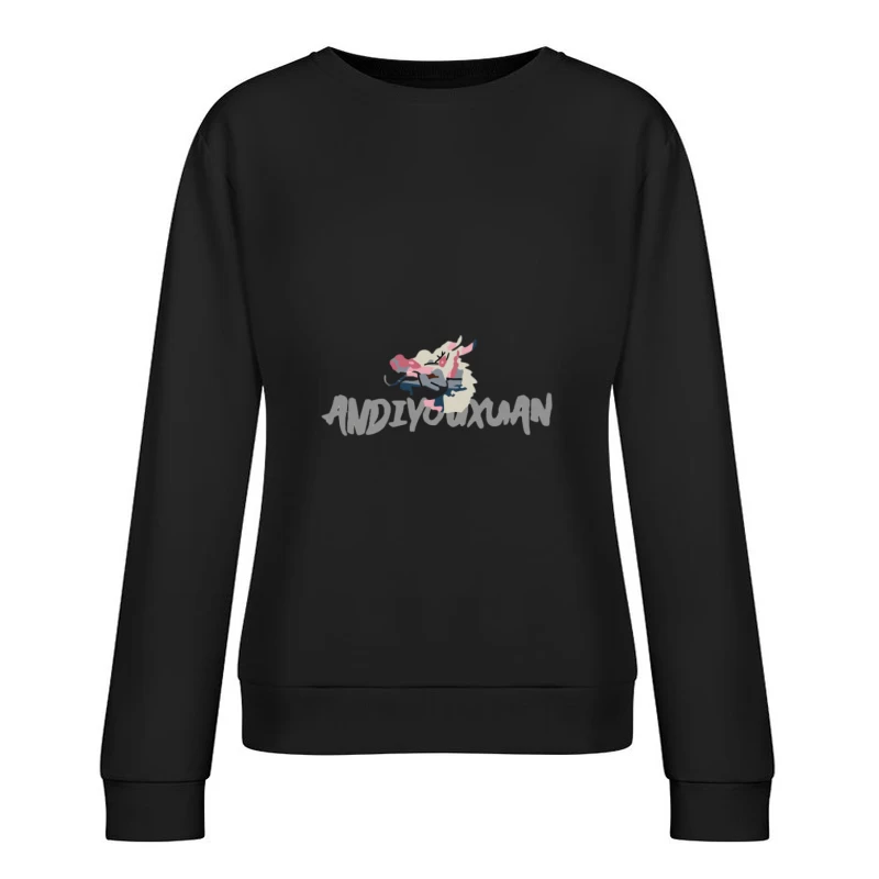 Conception de logo de dragon avec lettrage Femme Sweat-shirt à enfiler