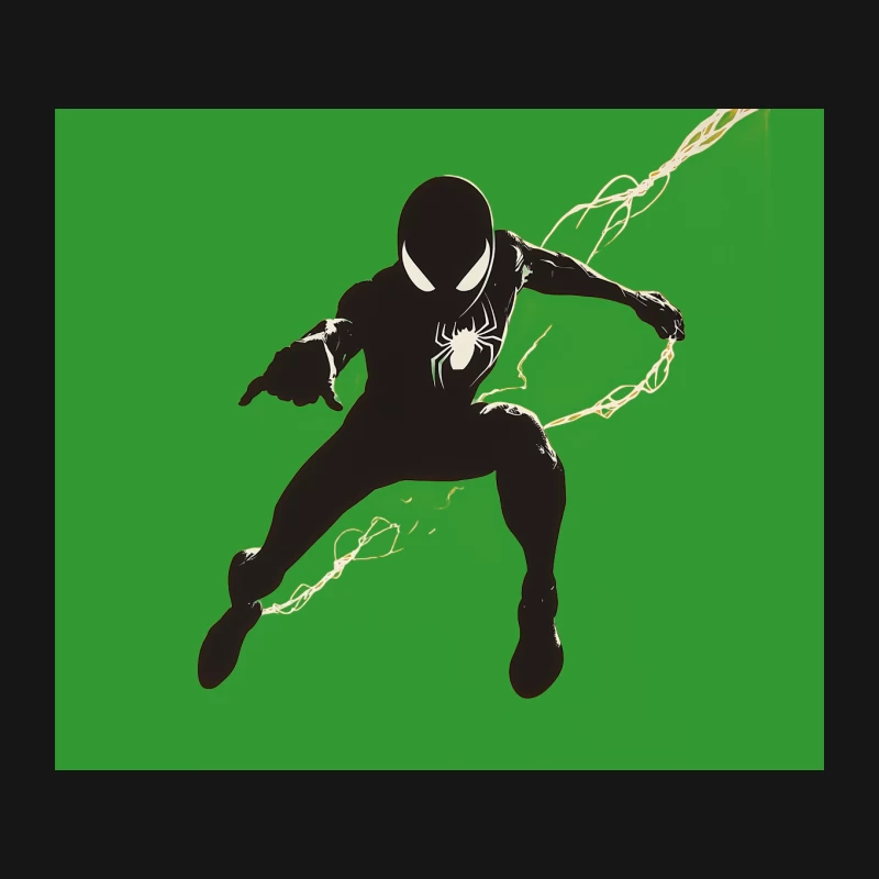 Spider-Man Silhouette: Iconic Superhero in Action Pose Mouse Pad