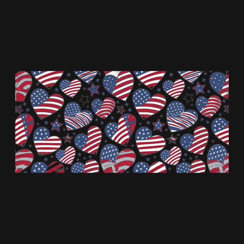 Patriotic American Flag Heart Pattern with Stars Mouse Pad