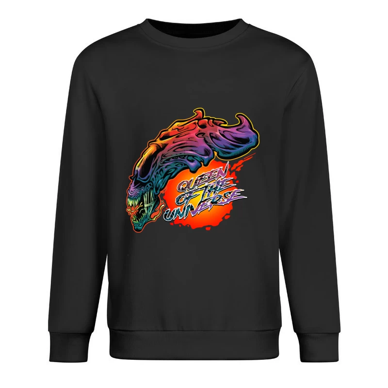 Vibrant Fantasy Creature Illustration Male Pullover Sweatshirt