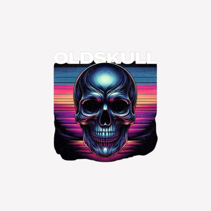 Retro Synthwave Neon Skull Artwork Male T-Shirt