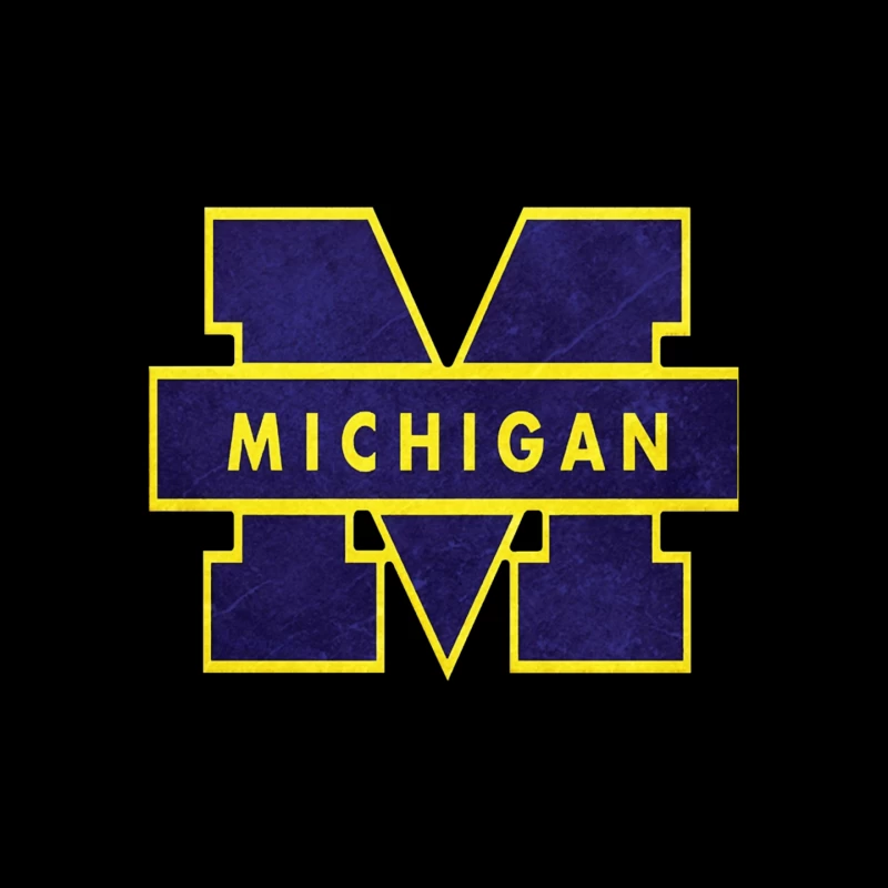 University of Michigan Athletic Block M Logo in Navy and Yellow Mouse Pad