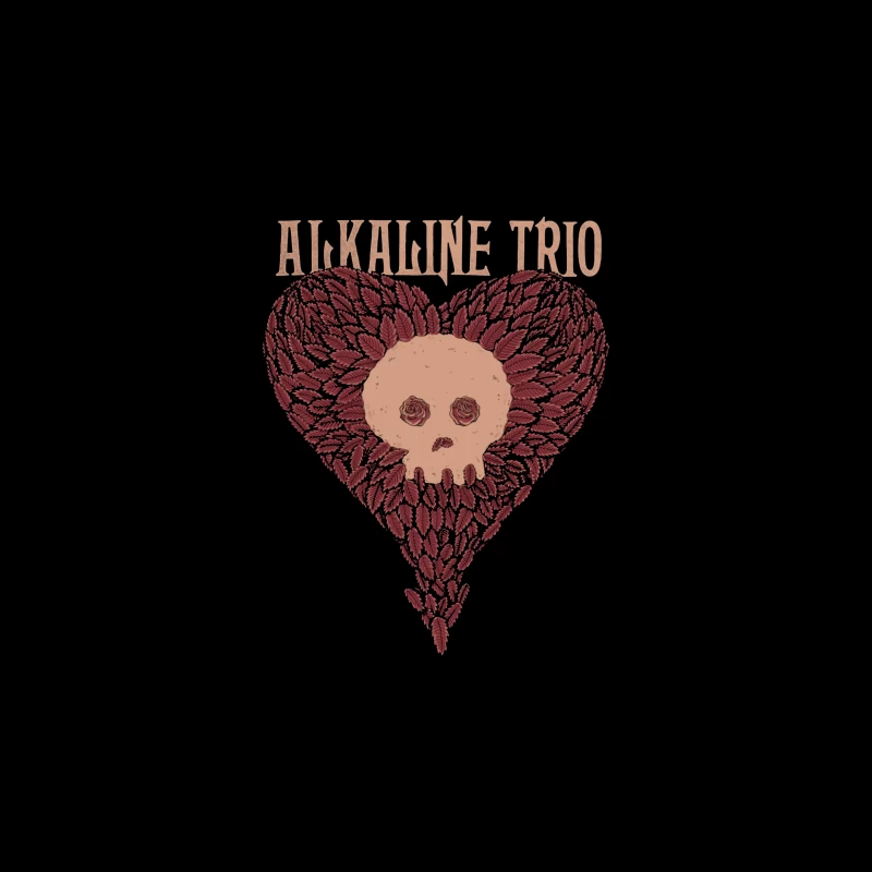 Alkaline Trio Gothic Heart Skull Logo Design Tapestry