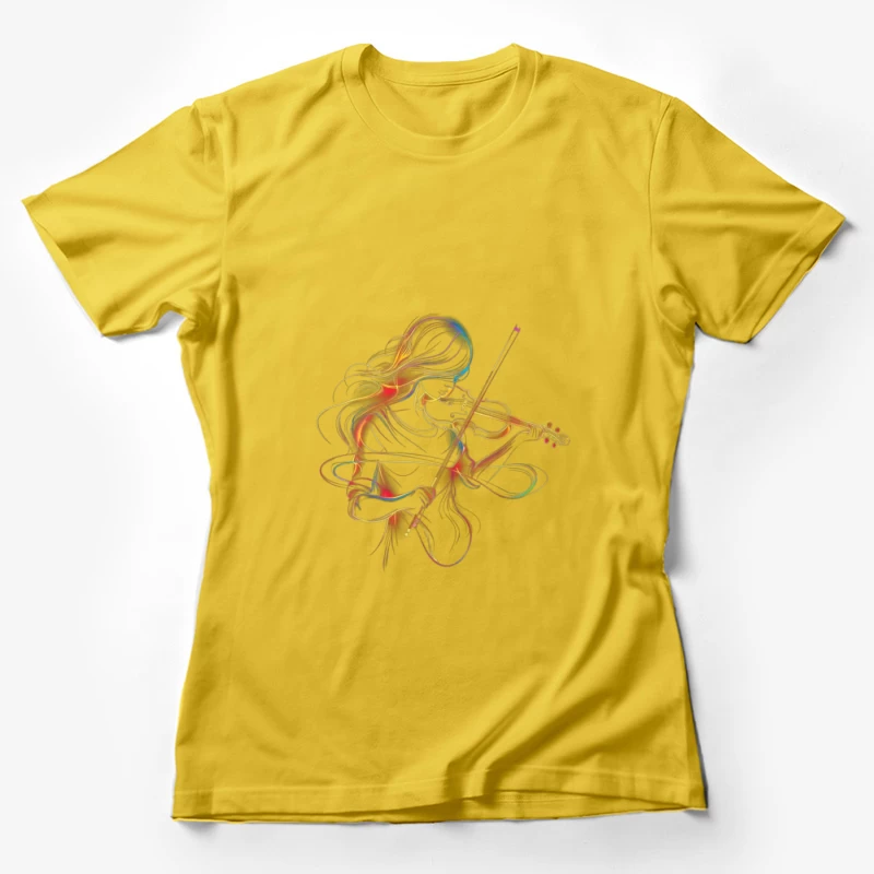 Colorful Violinist Illustration Female T-Shirt