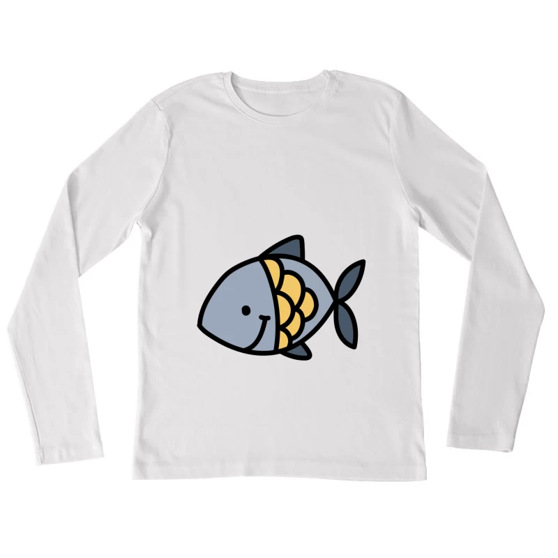 Illustration de poisson souriant Femme Manches Longues T-Shirt