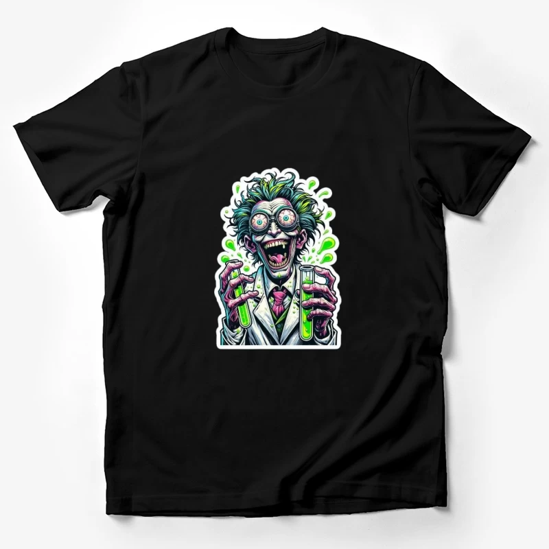 Verrückter Wissenschaftler mit Reagenzgläsern Herren T-Shirt
