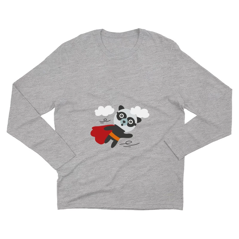 Panda Super-héros en Vol Homme Manches Longues T-Shirt