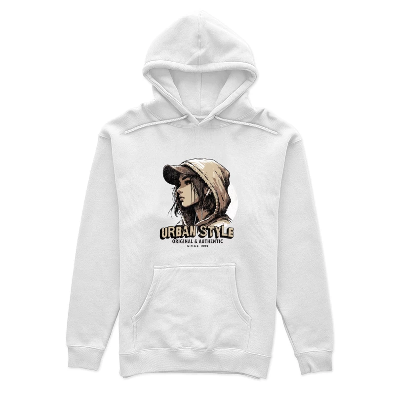 Urbanes Stil, Mütze und Kopfhörer Illustration Damen Pullover Hoodie