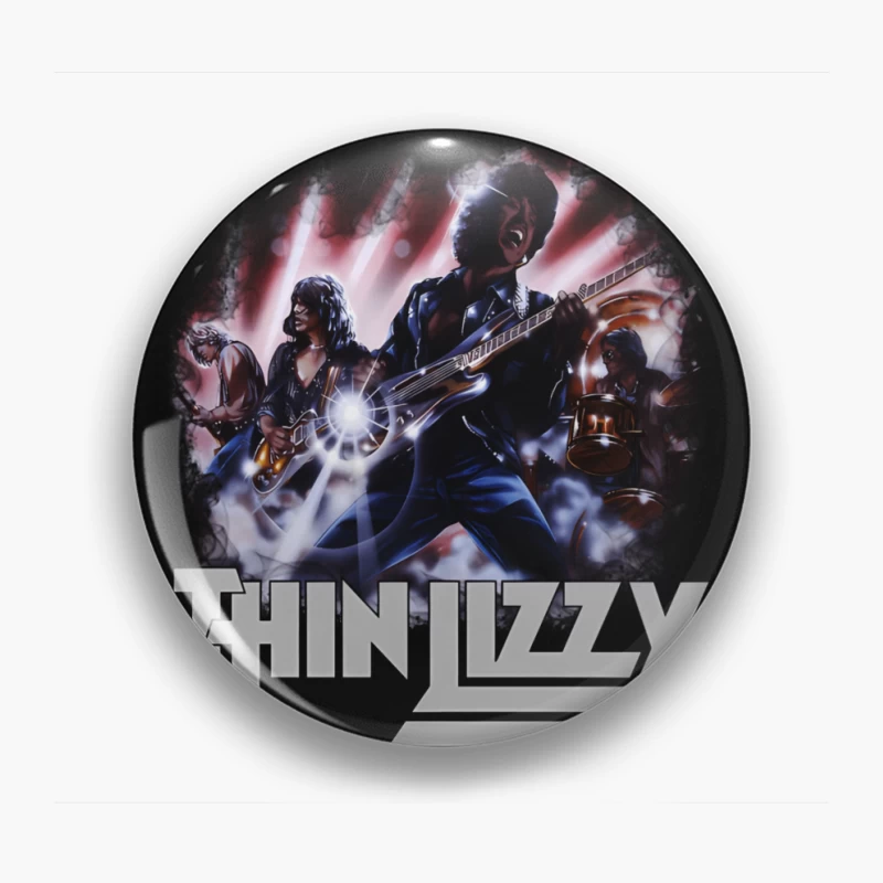 Dramatic Rock Band Performance Illustration Pin