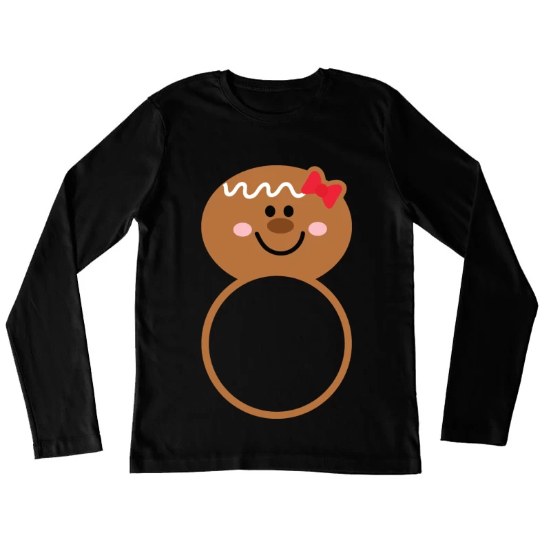 Bonhomme en pain d'épices avec ruban Femme Manches Longues T-Shirt