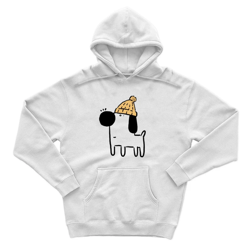 Hund mit Mütze Illustration Herren Pullover Hoodie