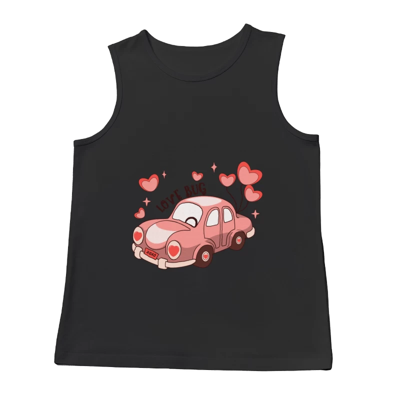 Rosa Liebesauto Cartoon Herren Tanktops