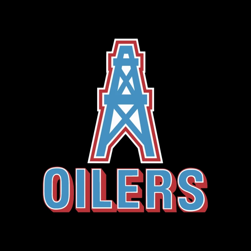 Houston Oilers Vintage NFL Team Logo with Oil Derrick Symbol Mouse Pad