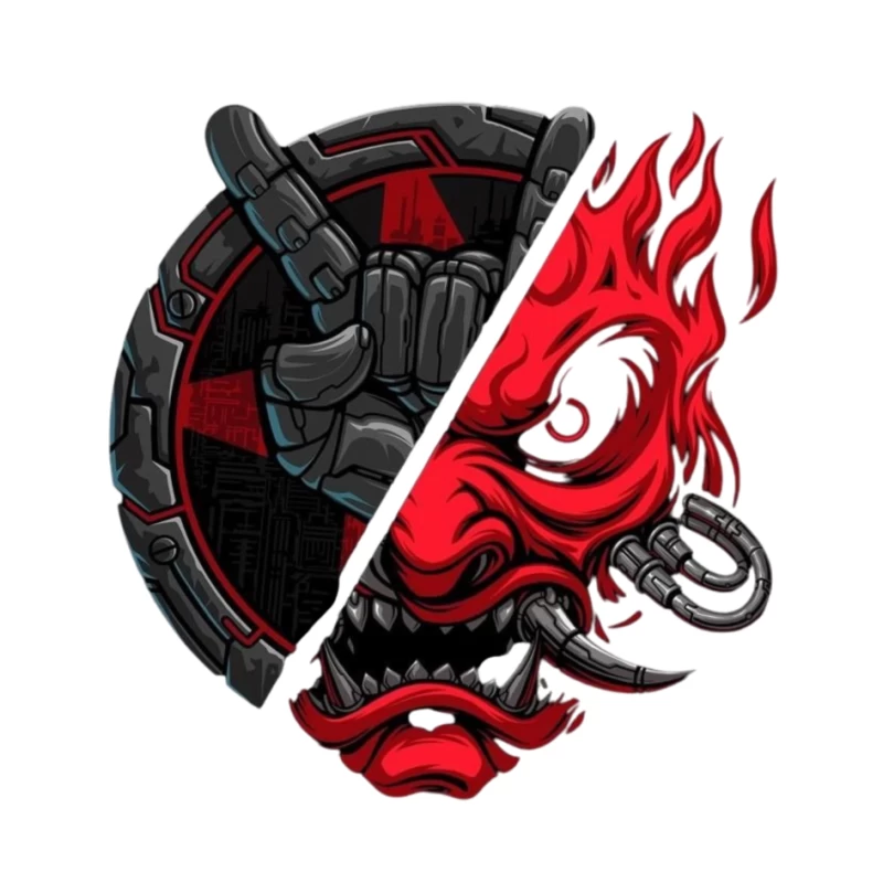 Metal Skull Artwork with Flames Pin