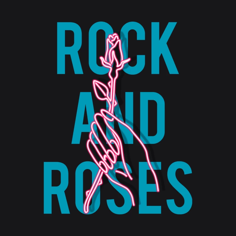 Rock et Roses - Design néon artistique Homme Sweat à capuche