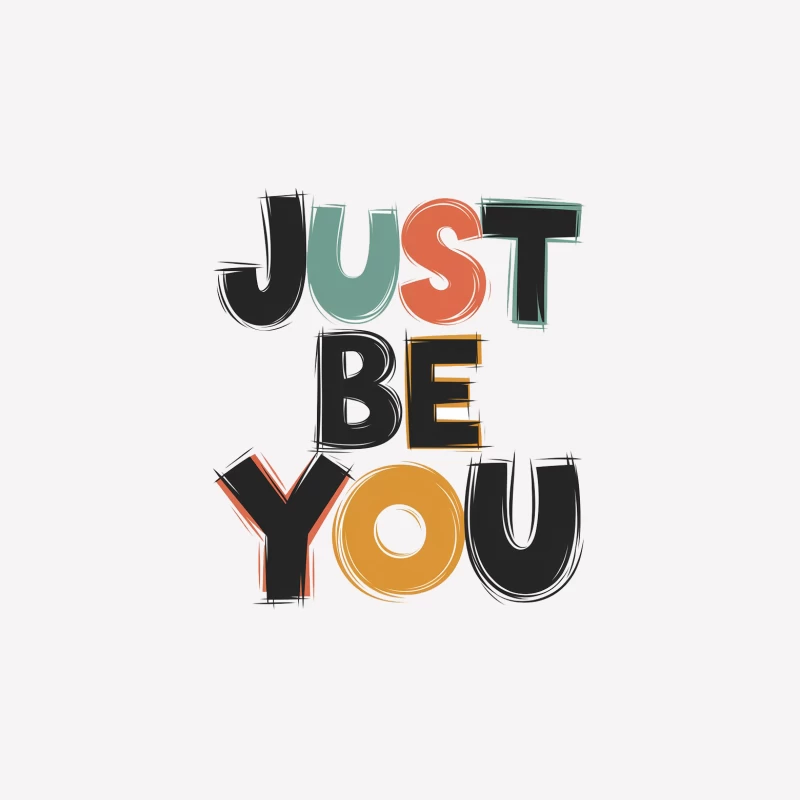 Retro Style "Just Be You" Motivational Typography Design Female T-Shirt