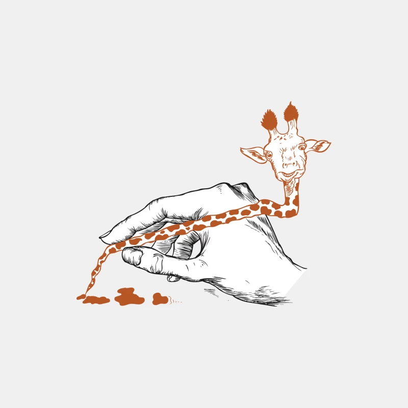 Illustration créative d'une main et d'une girafe Homme Débardeur