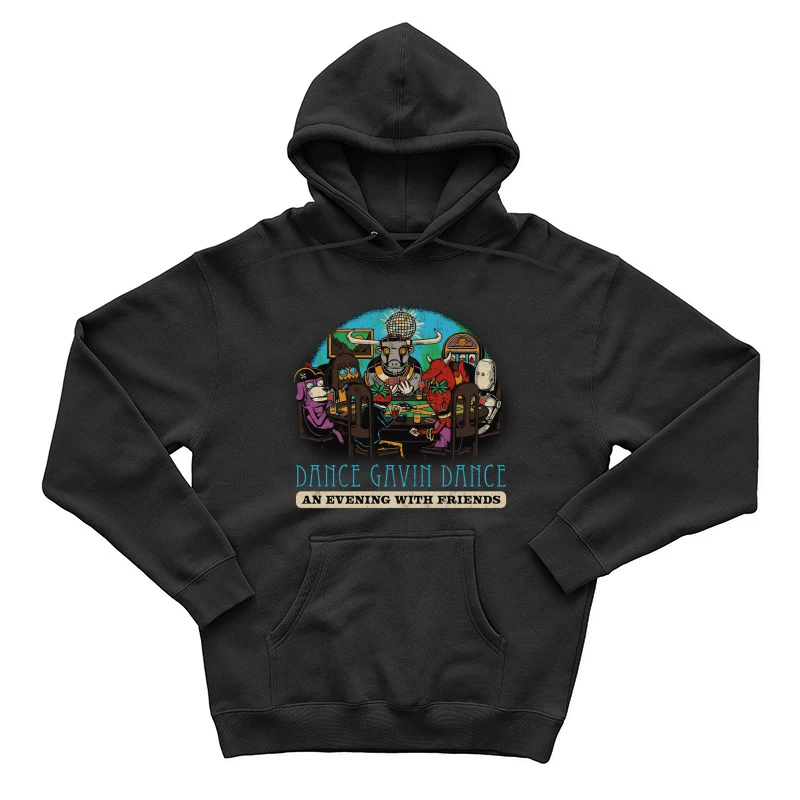 Dance Gavin Dance: Cartoon Characters Playing Poker Under Disco Ball Male Pullover Hoodie