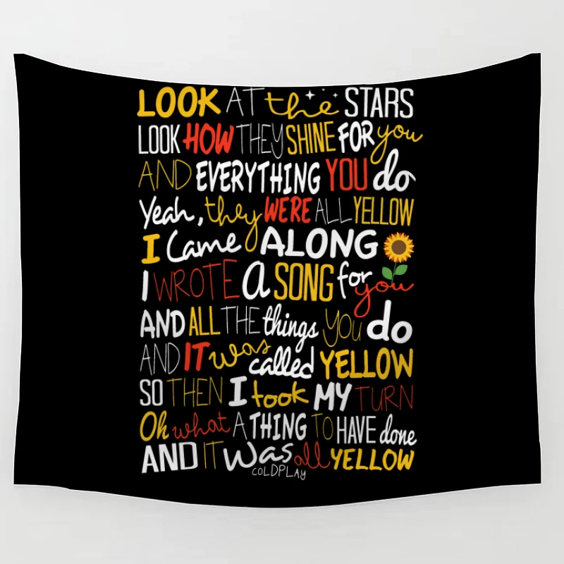 Colplay Lyrics Art Tapestry