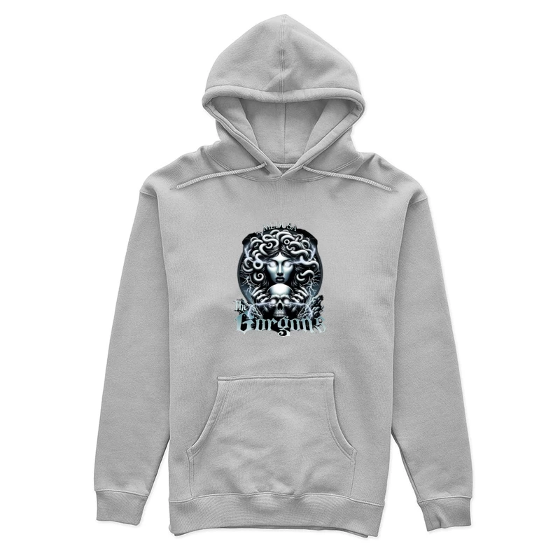 Dark Gothic Medusa with Skull and Lightning Female Pullover Hoodie